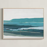 "Monterey Bay Abstract Landscape" - Art Print in turquoise blue by Caryn Owen - Framed Canvas