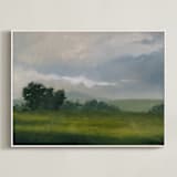 "Broken Clouds" - Art Print in Stormy Green by Stephanie Goos Johnson - Framed Canvas