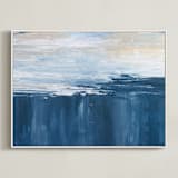 "Sweet Deluge" - Art Print in Deep Blue by Julia Contacessi - Framed Canvas