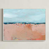 "Busy Beach" - Art Print in Sea by Lindsay Megahed - Framed Canvas