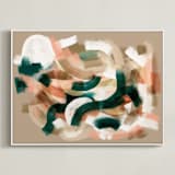 "Afterglow Dimension" - Art Print in Salmon by Zhanet Rosenova - Framed Canvas