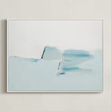 "Sea Spray Landscape" - Art Print in light blue by Caryn Owen - Framed Canvas