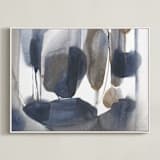 "Curve Appeal" - Art Print in bronze & blue by Michelle Lee - Framed Canvas