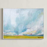 "Savannah Lands" - Art Print in Golden Yellow by Emily Jeffords - Framed Canvas