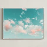 "Turquoise Skies II" - Art Print in Turquiose by Debra Butler - Framed Canvas