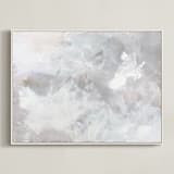 "Melody in White" - Art Print in white grey by Teodora Guererra - Framed Canvas