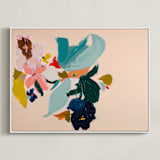 "Spring Botanical Series #3" - Art Print in Peach by Caryn Owen - Framed Canvas