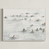 "on the beach" - Art Print in Beige Blue by Lulaloo - Framed Canvas