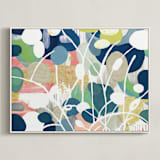 "Summer Rising" - Art Print in pink by Nancy Ramirez - Framed Canvas