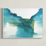 "Enchant II" - Art Print in Teal by Christine Llewellyn - Framed Canvas