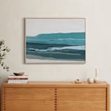 "Monterey Bay Abstract Landscape" - Art Print in turquoise blue by Caryn Owen - In a Room