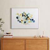 "Hexagon Cluster II" - Art Print in Yellow by Yao Cheng Design - In a Room