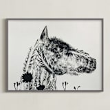 "Horse" - Art Print in Ash by Holly Hudson - Framed
