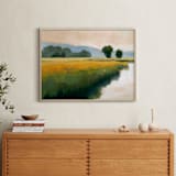 "Morning Shore I" - Art Print in Summer Blue by Stephanie Goos Johnson - In a Room