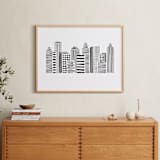"Linear Cityscape" - Art Print in Black by Daniela - In a Room