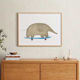 "Fast Riders I" - Art Print in Blue by Francisca Reyes - In a Room