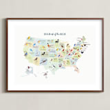 "State Birds of the USA" - Art Print in Natural by Cynthia Jacquette - Framed