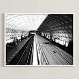 "DC subway fast track" - Art Print in rustic black by Van Tsao - Framed
