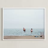 "August" - Art Print in Lake Blue by Kaitlin Rebesco - Framed