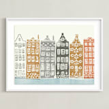 "On the Canal" - Art Print in brick by Griffinbell Paper Co. - Framed
