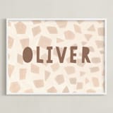 "Safari Friends 2" - Personalized Art Print in Brown by Teju Reval - Framed