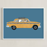 "New York" - Personalized Art Print in Taxi by Jenna Holcomb - Framed
