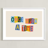 "Once Upon a Time" - Art Print in Azure Blue by Inkblot Design - Framed