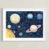 "Solar System" - Art Print in Deep Space by Alexandra Dzh - Framed