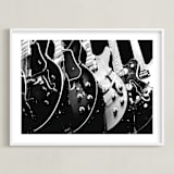 "Guitars, Monochrome" - Art Print in Black by Jason - Framed