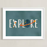 "Space to Explore III" - Art Print in Twilight by Heather Schertzer - Framed