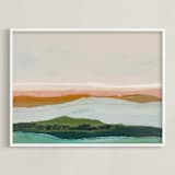 "Abstract Seascape Pt Reyes, California" - Art Print in mint green by Caryn Owen - Framed
