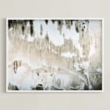 "Textured Birch" - Art Print in Putty by Melanie Severin - Framed