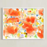 "Momo" - Art Print in Red by Shiho Whitehead - Framed