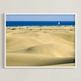 "Chasing New Horizons" - Art Print in Dune Yellow by Rasa Puzinaite - Framed