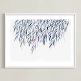 "Dreaming of Leaves" - Art Print in White by Priscilla Lee - Framed