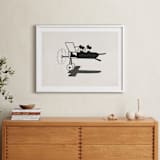 "Mickey and Minnie on the plane" - Art Print in Ivory by Sumak Studio - In a Room