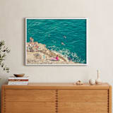 "Seaside" - Art Print in Bright Teal by Kitty Seeber - In a Room