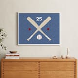 "Little Slugger Series 3" - Personalized Art Print in Denim by Pinky Diamond Studio - In a Room