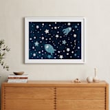 "Through space and time" - Art Print in Prussian blue by raven erebus - In a Room