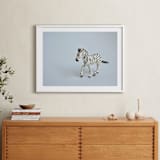 "Oh, Zebra" - Art Print in Soft Grey by Kinga Subject - In a Room