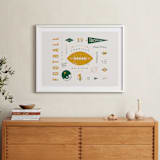 "American Football Vocab" - Art Print in Hunter by Dana Beckwith - In a Room