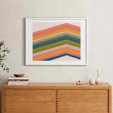 "Retro Stripes" - Art Print in Pool by Beth Vassalo - In a Room
