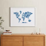 "Little Big World Map" - Art Print in Bluebell by Jessie Steury - In a Room