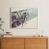 "Italian Bicycle" - Art Print in Sage Green by Three Kisses Studio - In a Room