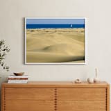 "Chasing New Horizons" - Art Print in Dune Yellow by Rasa Puzinaite - In a Room