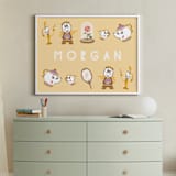 "Disney Beauty And The Beast Castle Friends" - Personalized Art Print in Chamomile by Vivian Yiwing - In a Room