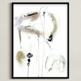 "quiet" - Art Print in inky black by ADRIENNE JACKSON - Framed