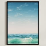 "Malibu Surf and Sky II" - Art Print in Fresh Blue by Kamala Nahas - Framed