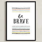 "Be Brave" - Art Print in Chartruese by Kelly Nasuta - Framed