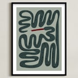 "Squiggly Snake" - Art Print in Cactus by Jenna Holcomb - Framed